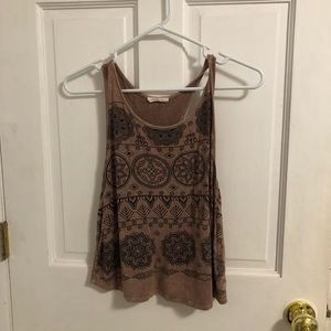 tan tank top with black design